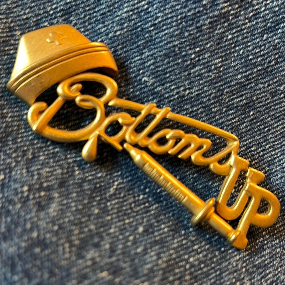 Gold 'Bottoms Up' Pin